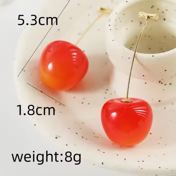 ◾️Ombre Cherry Drop Earrings - Picture 3 of 12